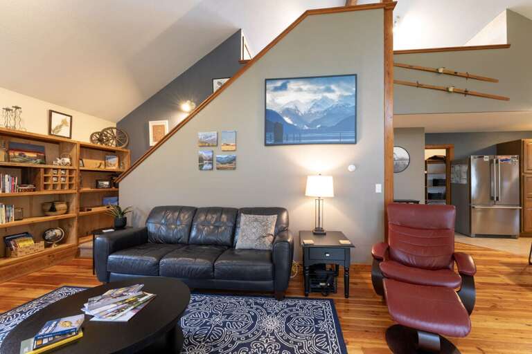 View up to loft area from main living area | Interior