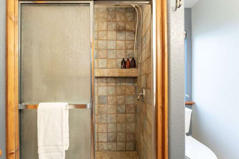 Walk in shower on main level | Interior