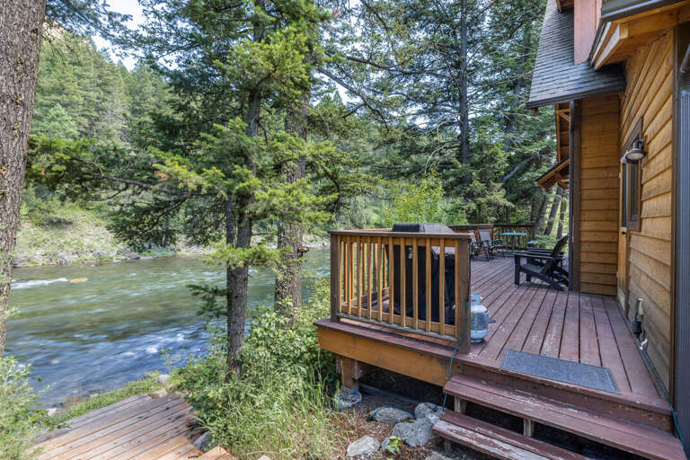 Convenient staircase right off the back porch | Exterior