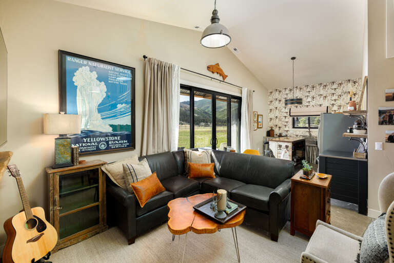 Cozy living area with mountain views I Main Level