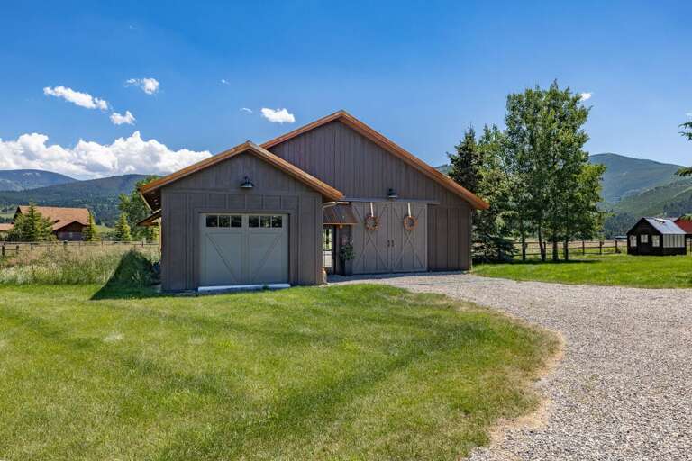 Modern barn-style home with scenic open surroundings I Exterior