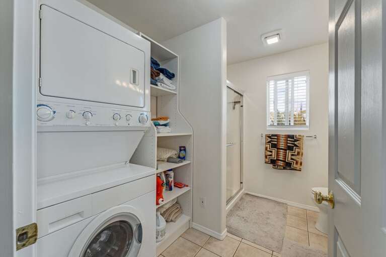 Laundry room in bathroom. | Main Level