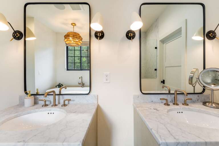 Dual vanities in primary bathroom | Interior