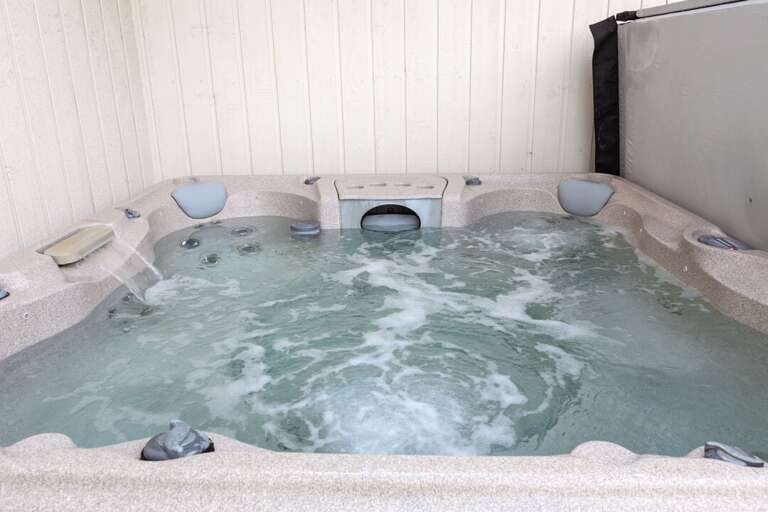 Private hot tub located on deck | Exterior