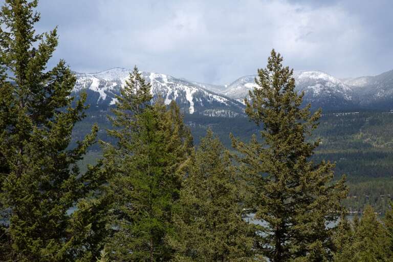 Stunning views of Whitefish Mountain from deck | Exterior