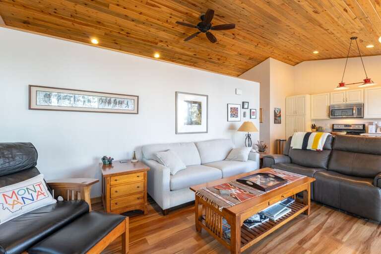 Relax in the living room after a day on the water I Upper Level