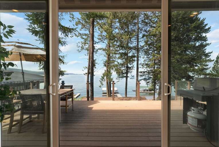 View of Flathead Lake from the living room I Upper Level