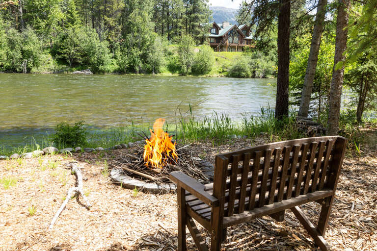 End you night by the fire and river. | Exterior