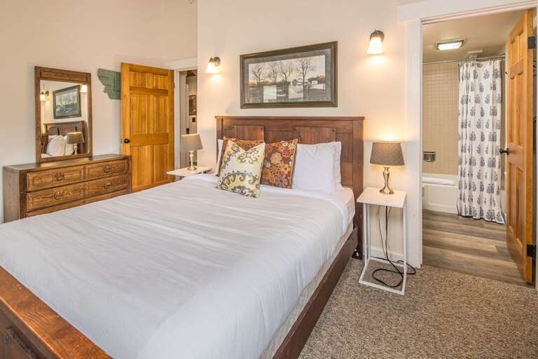 King bedroom with ensuite bath and charm | Main Level