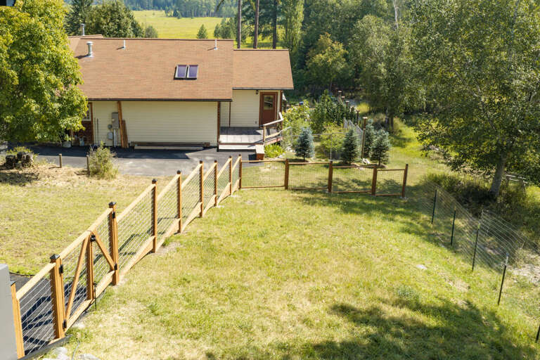 Fenced in backyard