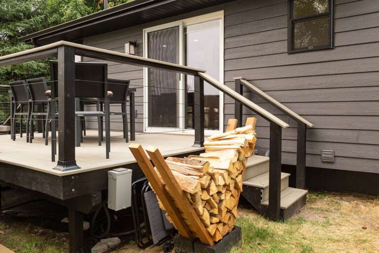 Firewood stacked and ready for a cozy night ahead I Exterior