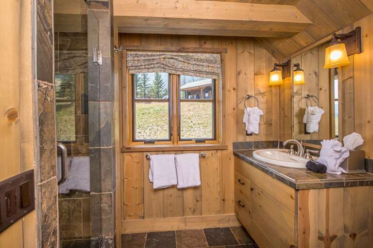 Lower level bathroom with walk in shower | Lower Level
