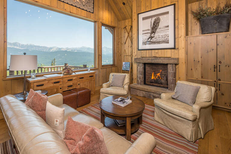 Seating area with fireplace | Main Level