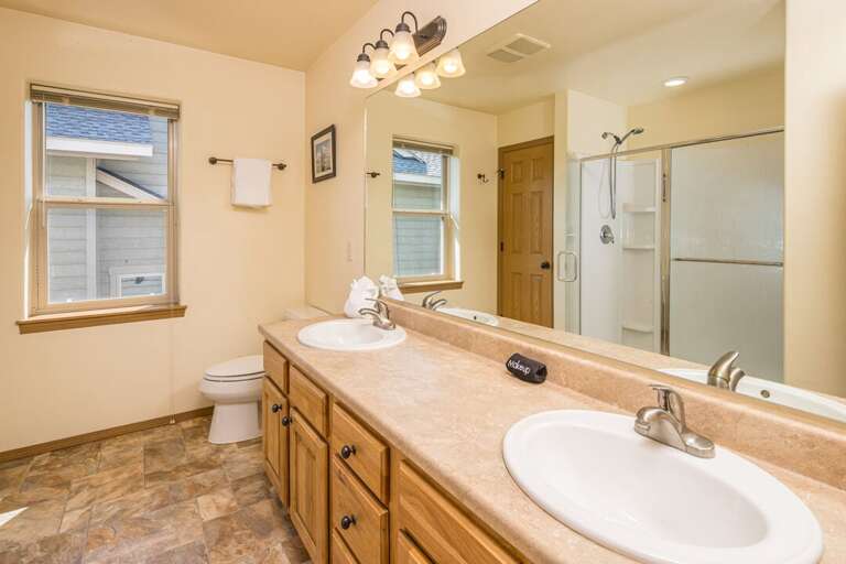 Dual vanity with walk in shower | Main Level