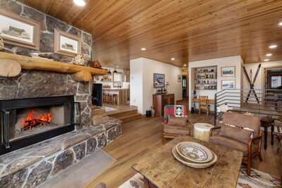 Kick off your boots, light the wood-burning stone fireplace and let the stories from the day start flowing.