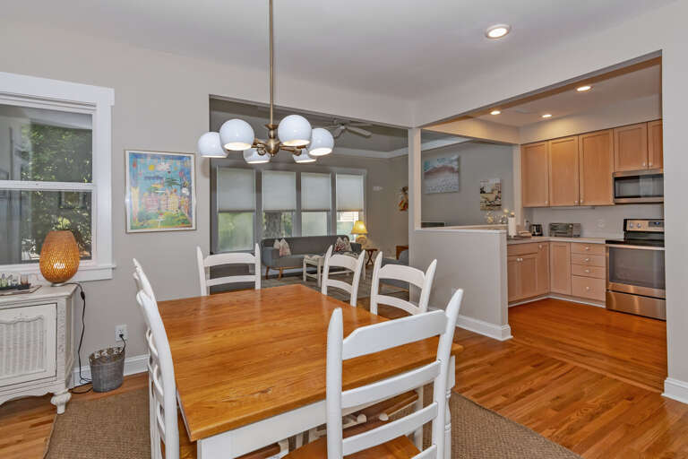 Dining Space Seamlessly Shifting To Sleek Kitchen Setting