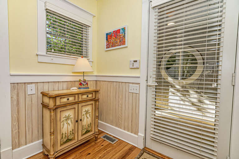 Small Sunny Space, Slender Shutters, Simple Sideboard, Scattered Sunlight