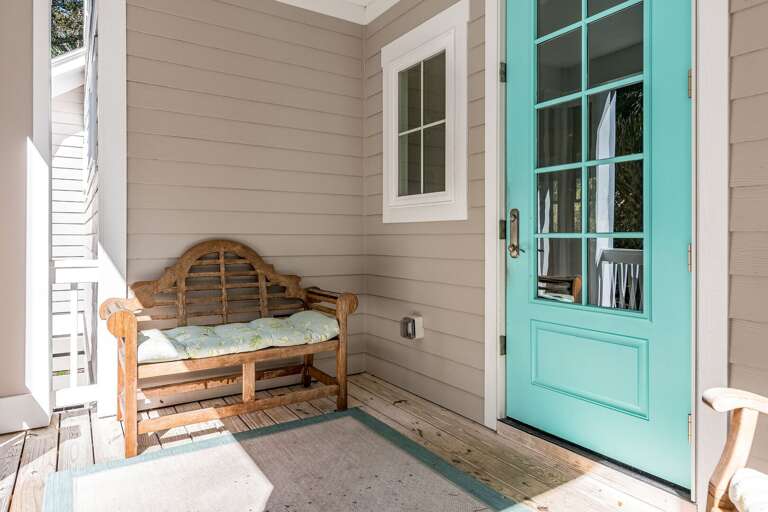 Light-drenched Doorstep, Teal Door, Tidy Deck, Vacation Rental