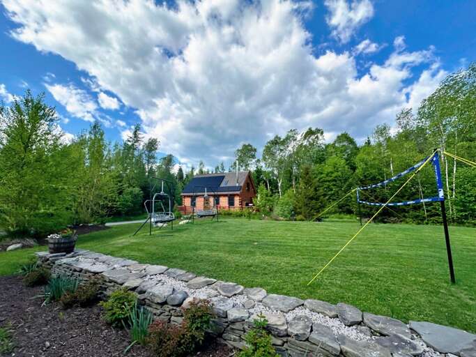 Common yard space offers volleyball in the summers
