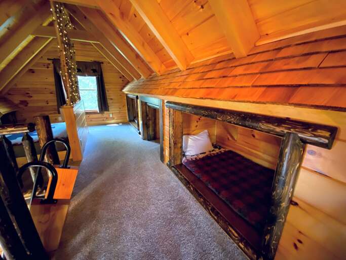 Loft with two twin cubby beds - kids love them!