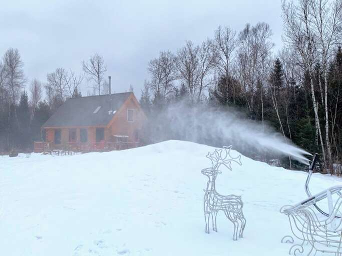 In the winter, weather/schedule permitting, we use our very own snowmaker to make a snow pile that kids LOVE to play in!