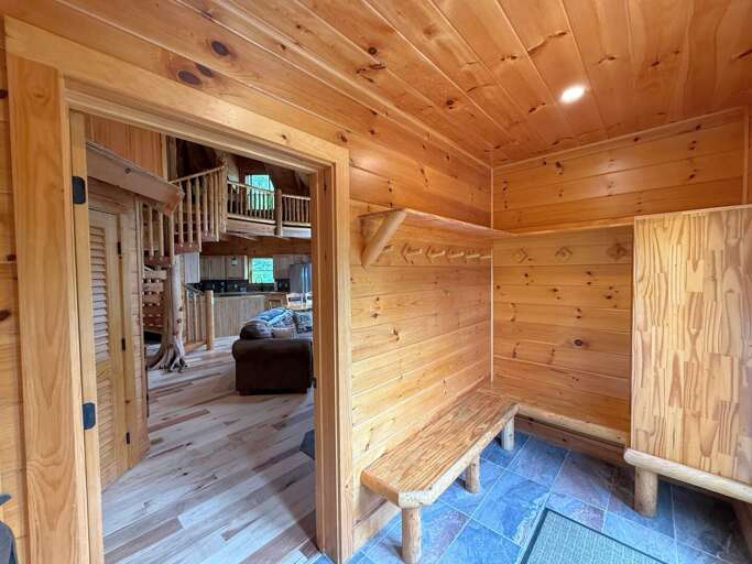 The convenient mudroom leads you inside