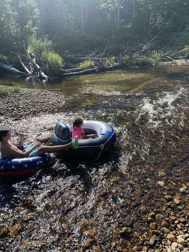 Tubing down the river is lots of fun - and you don't need to leave the property to do it!