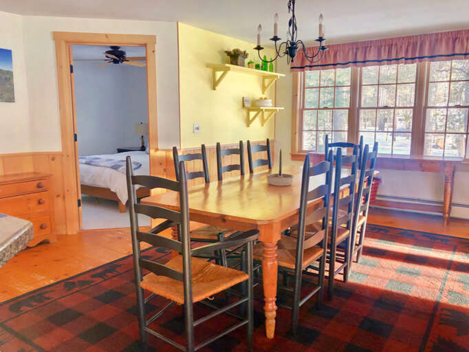 The beautiful dining table that seats 6 near the bonus room. The beautiful dining table that seats 6 near the bonus room.
