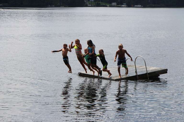 A floating swim platform adds to the fun! A floating swim platform adds to the fun!