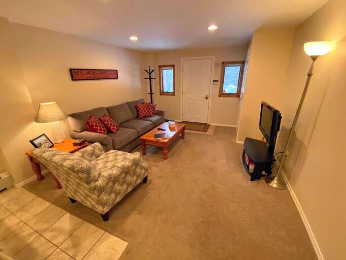 Lower level apartment living area