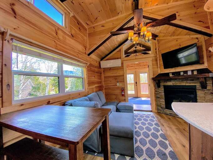 Our tiny homes were manufactured to ensure a limited environmental impact using logs from US Forest Our tiny homes were manufactured to ensure a limited environmental impact using logs from US Forest