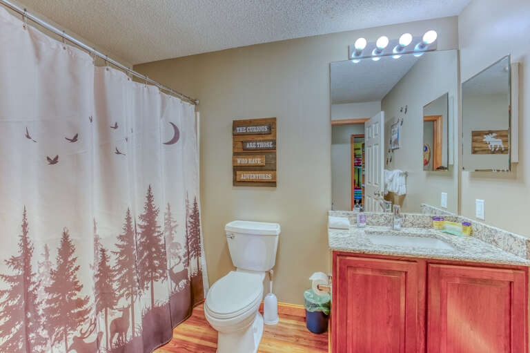 Lower level shared bath