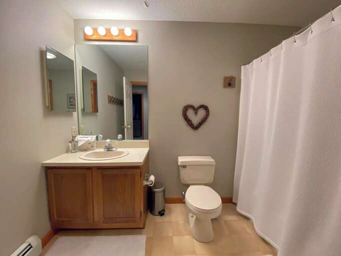 Lower level shared full bath