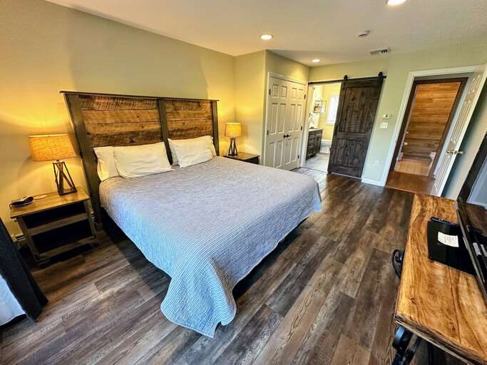 Main level King bedroom with private bath Main level King bedroom with private bath