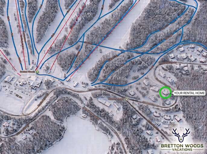 Stay right next to the award winning slopes of Bretton Woods, no car needed!