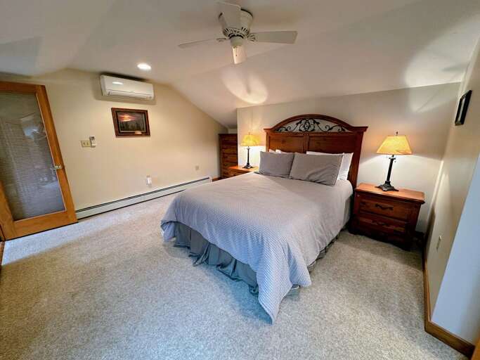 Upper level queen bedroom with ensuite bath