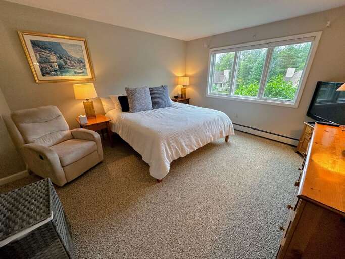 Primary bedroom with King bed TV and private bath Primary bedroom with King bed TV and private bath