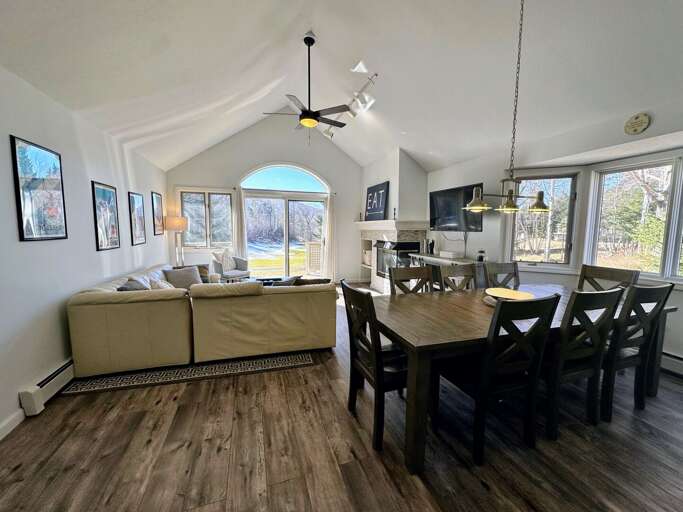 Interior Living Space With Furniture And Dining Area