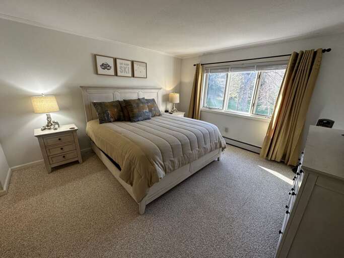 Master Bedroom is located on the main level and features a King bed and attached bathroom. Sleeps 2.