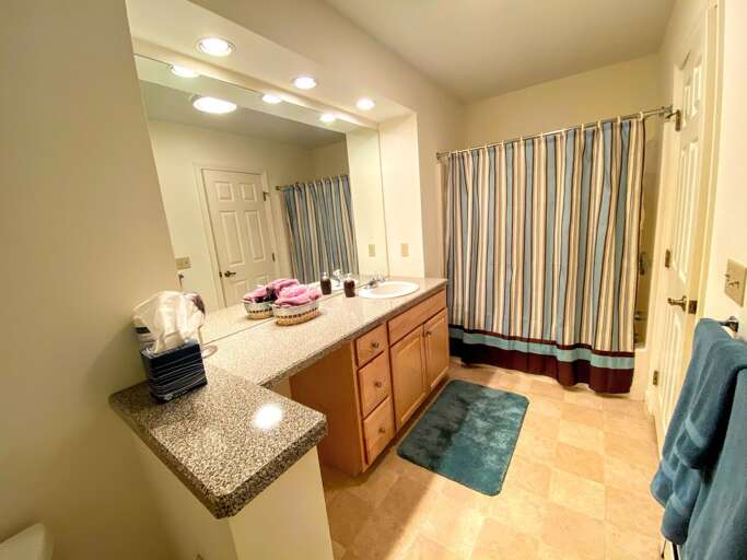 Master Bedroom Ensuite Bathroom with Tub/Shower Combo.