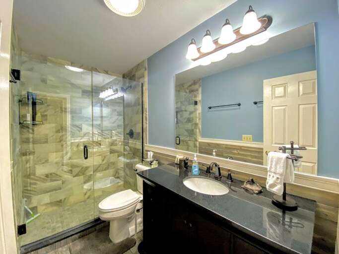 Bathroom #2 is updated bath located on the main floor with walk-in shower.