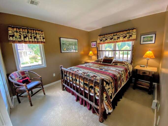 Guest bedroom #1 is located on the main level and features a Queen bed. Sleeps 2.