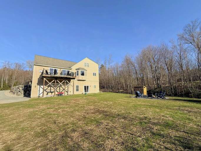 Private yard with fire pit