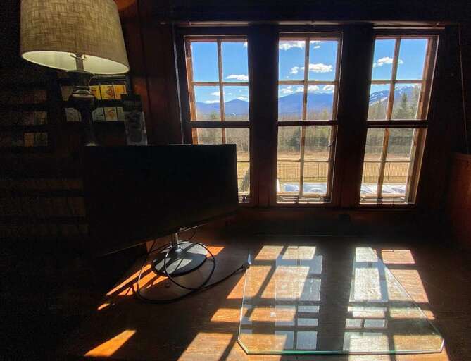 North wing study desk with monitor