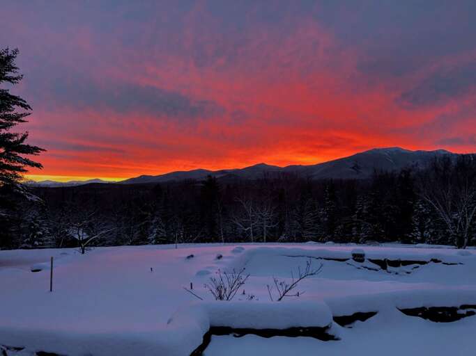 Sunset in winter