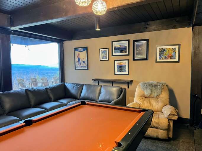 2023 Pool Room updated with new felt, additional seating and a large screen TV