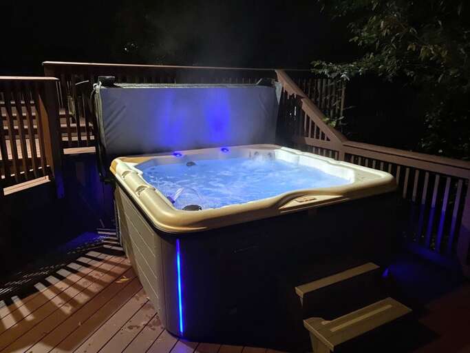 Hot tub at night!