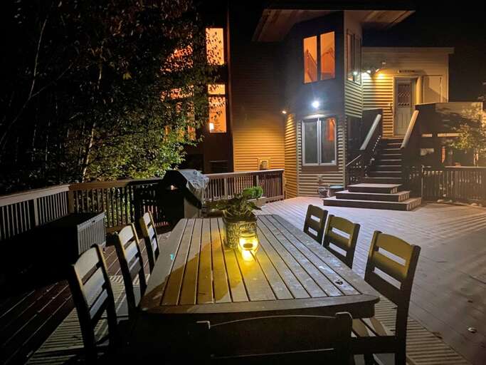 Patio at night