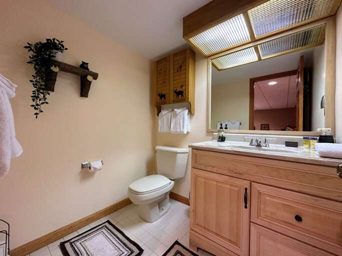 Lower level twin bedroom ensuite half bath Lower level twin bedroom ensuite half bath