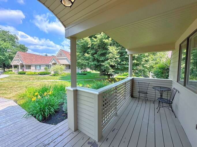 Cozy front porch for morning coffee
